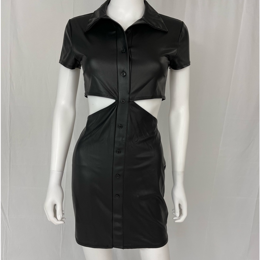 Black Papaya Leather Dress